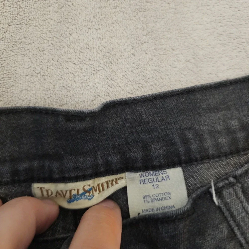 Vintage‎ Y2K Grunge Black Flared Women's Jeans 12 Retro Wide Leg Denim